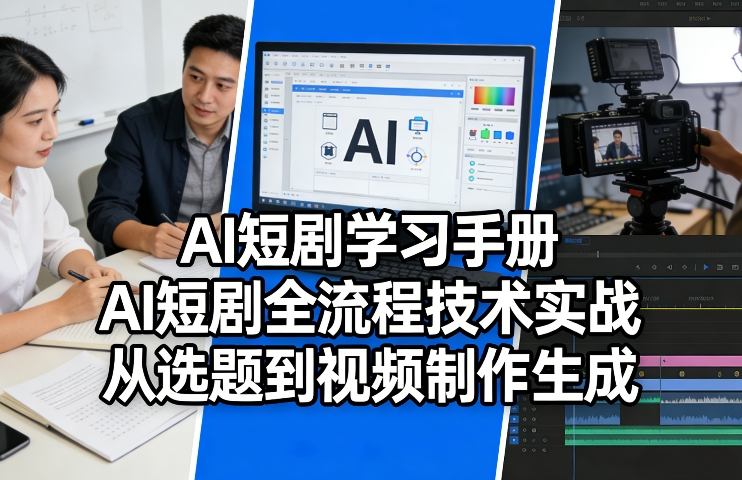AI短剧学习手册，AI短剧全流程技术实战，从选题到视频制作生成-吾爱创业网