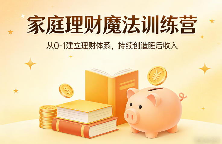 家庭理财魔法训练营,从0-1建立理财体系,持续创造睡后收入-吾爱创业网