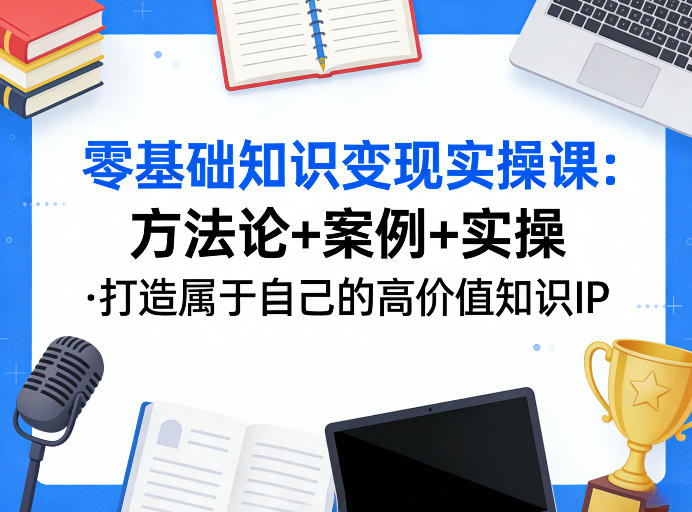 零基础知识变现实操课，方法论+案例+实操，打造属于自己的高价值知识IP-吾爱创业网