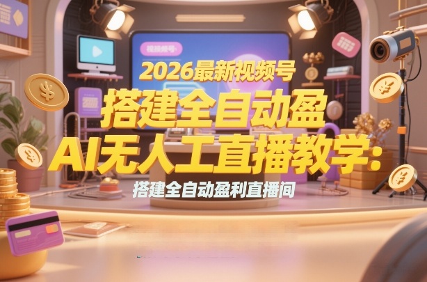 2026最新视频号AI无人直播教学：搭建全自动盈利直播间，低成本开启副业变现-吾爱创业网