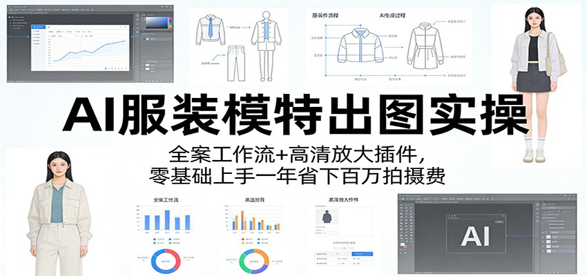 AI服装模特出图实操：全案工作流+ 高清放大插件，零基础上手一年省下百万拍摄费-吾爱创业网
