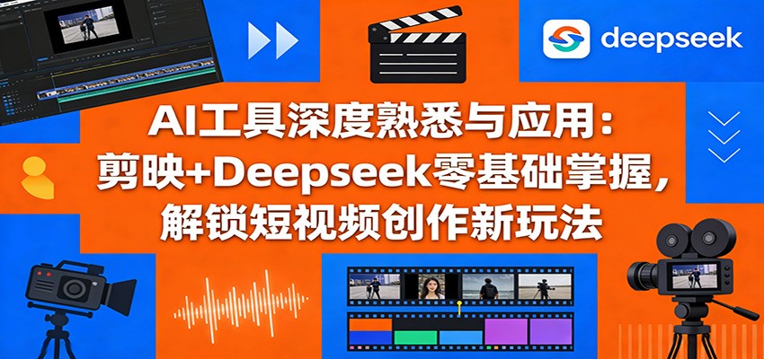 AI工具深度熟悉与应用：剪映+Deepseek零基础掌握，解锁短视频创作新玩法-吾爱创业网