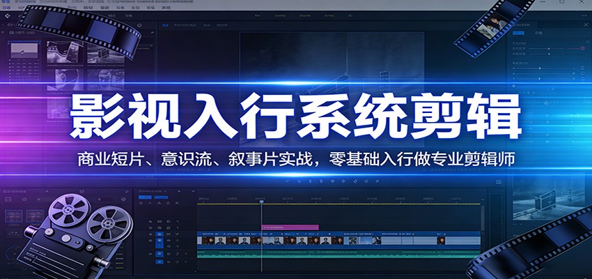 影视系统剪辑，商业短片、意识流、叙事片实战，零基础入行做专业剪辑师-吾爱创业网