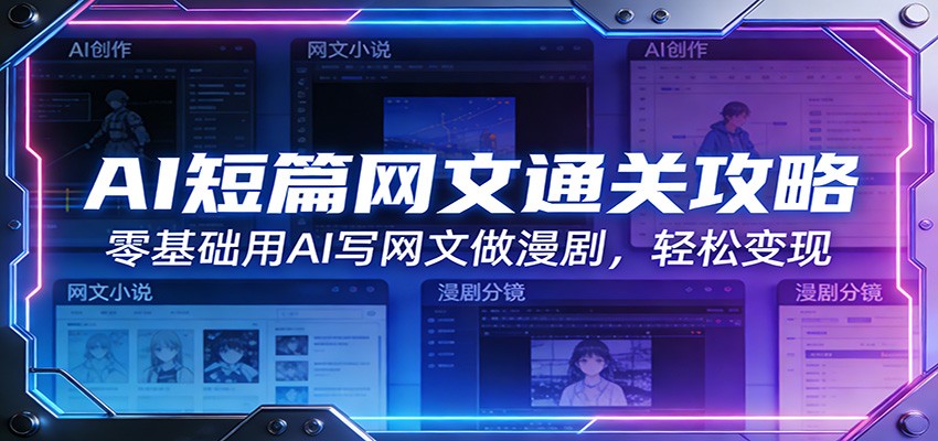 AI短篇网文通关攻略：零基础用AI写网文做漫剧，轻松变现-吾爱创业网