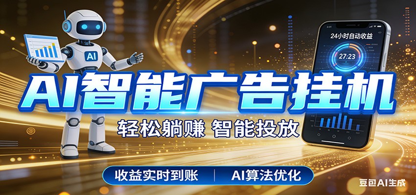 智能广告挂机新时代，利用碎片化时间实现稳定被动收益，AI帮你持续盈利-吾爱创业网