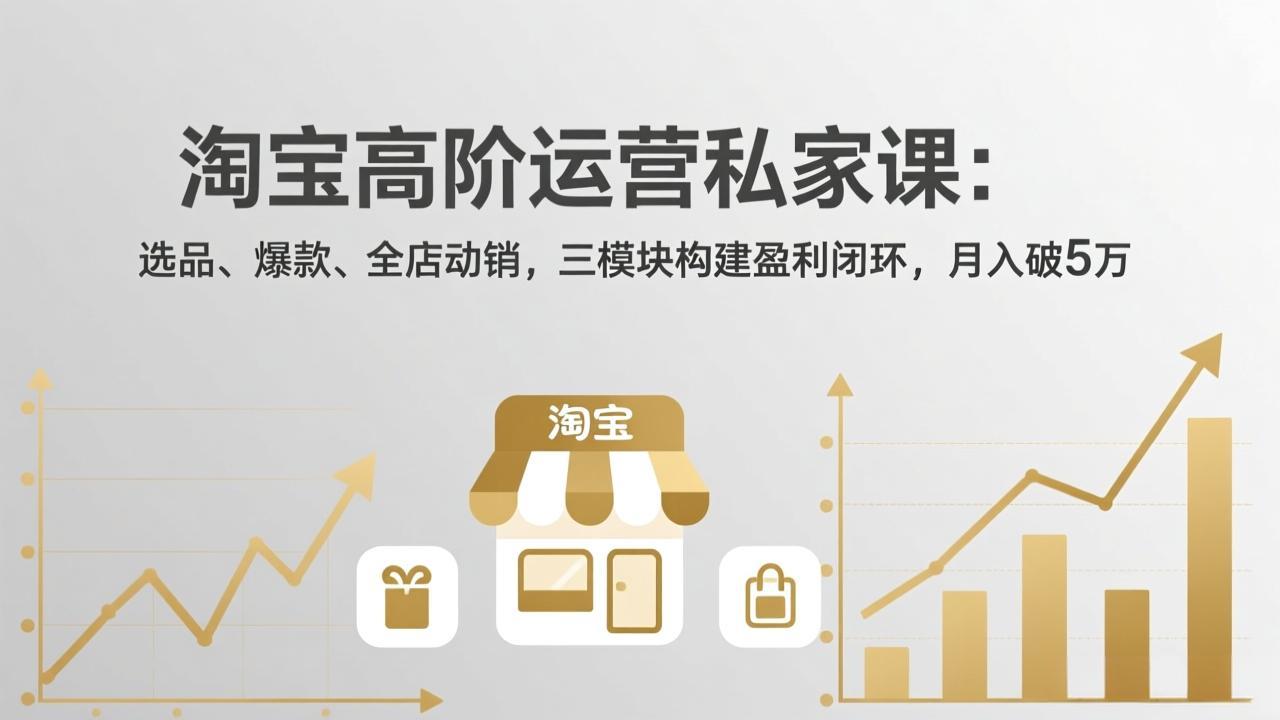 （17944期）淘宝高阶运营私家课（更新26年4月）：选品、爆款、全店动销，三模块构建盈利闭环，月入破5万-吾爱创业网