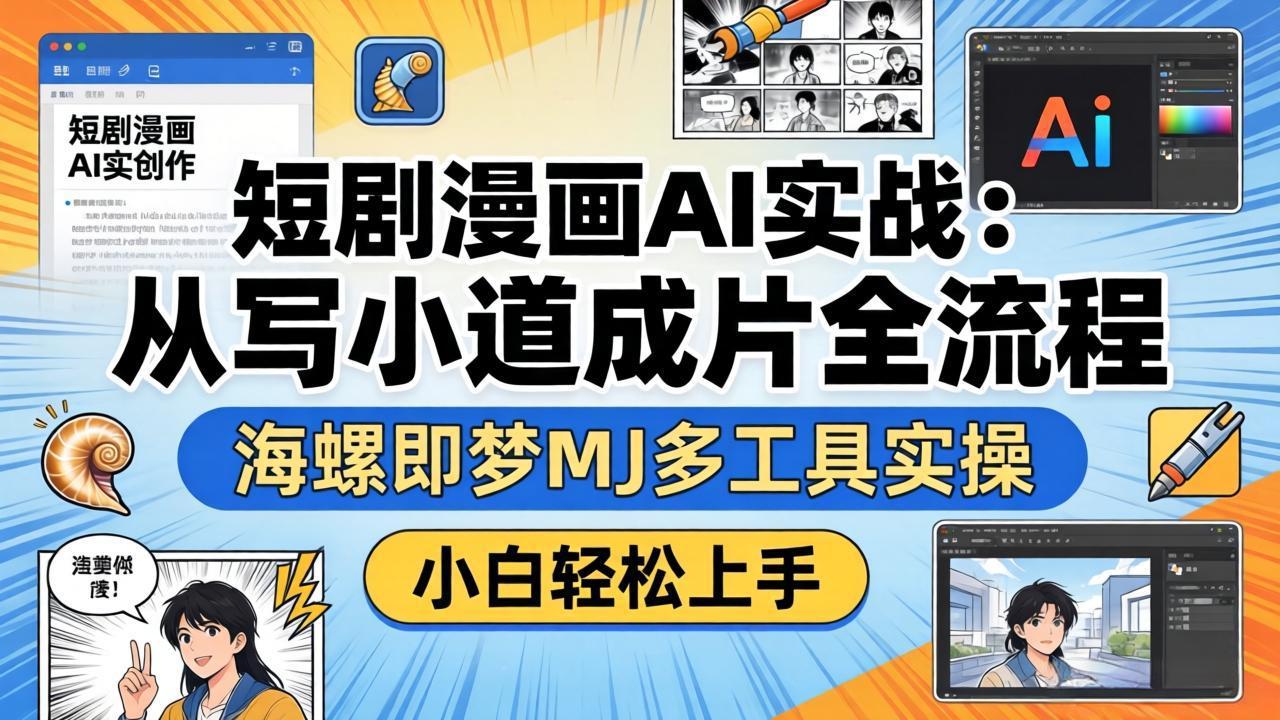（17945期）短剧漫画AI实战：从写小说到成片全流程，海螺即梦MJ多工具实操，小白轻松上手-吾爱创业网