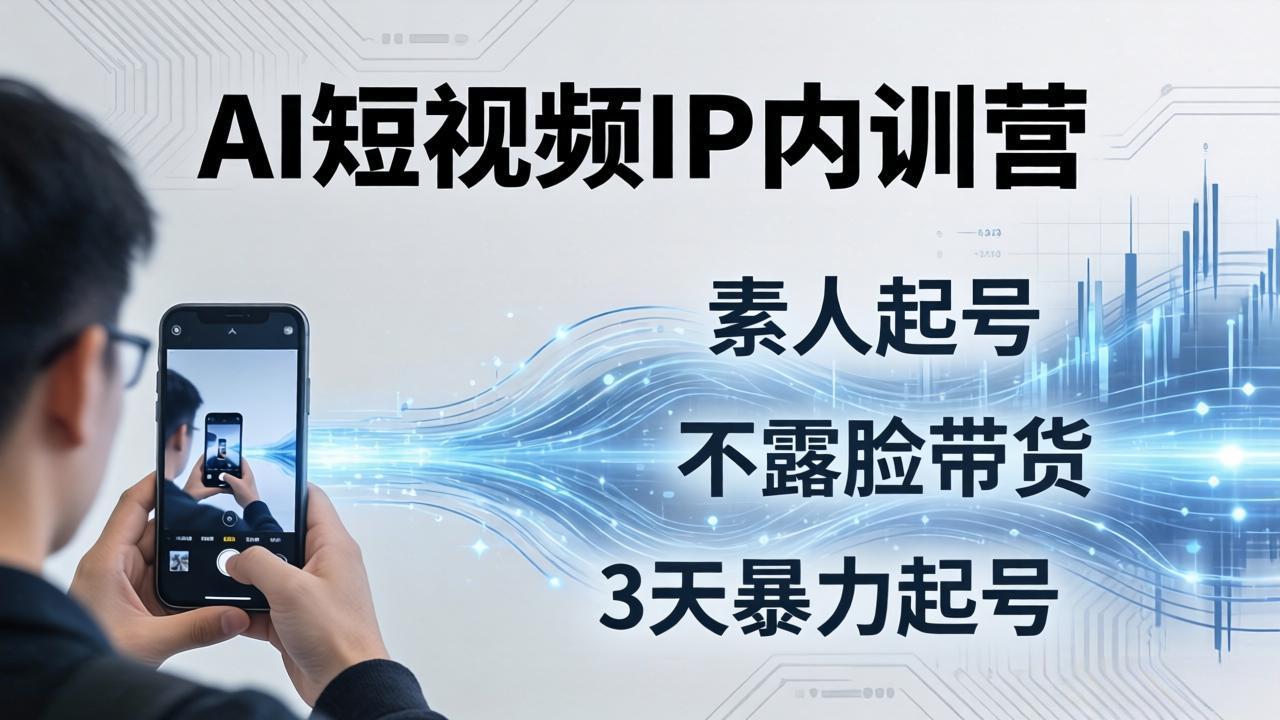 （17852期）2026AI短视频IP内训营：从素人起号到不露脸带货，3天暴力起号全流程拆解-吾爱创业网