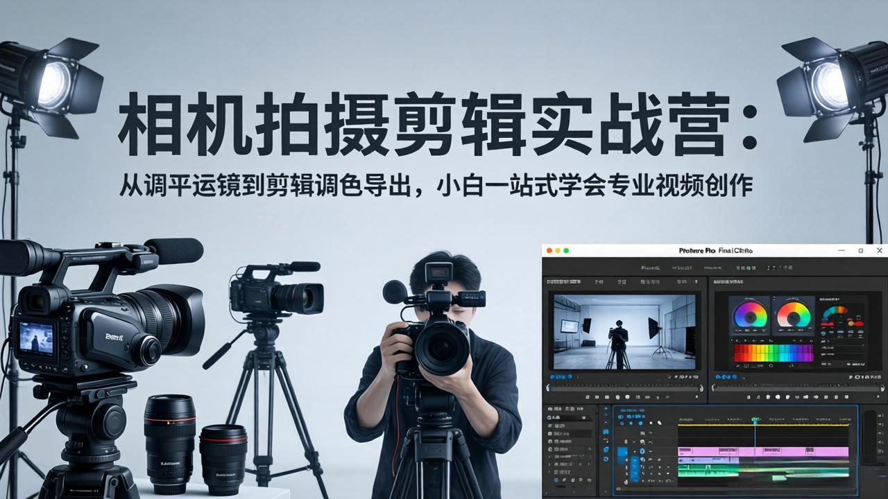 (18002期)相机拍摄剪辑实战营:从调平运镜到剪辑调色导出,小白一站式学会专业视频创作-吾爱创业网