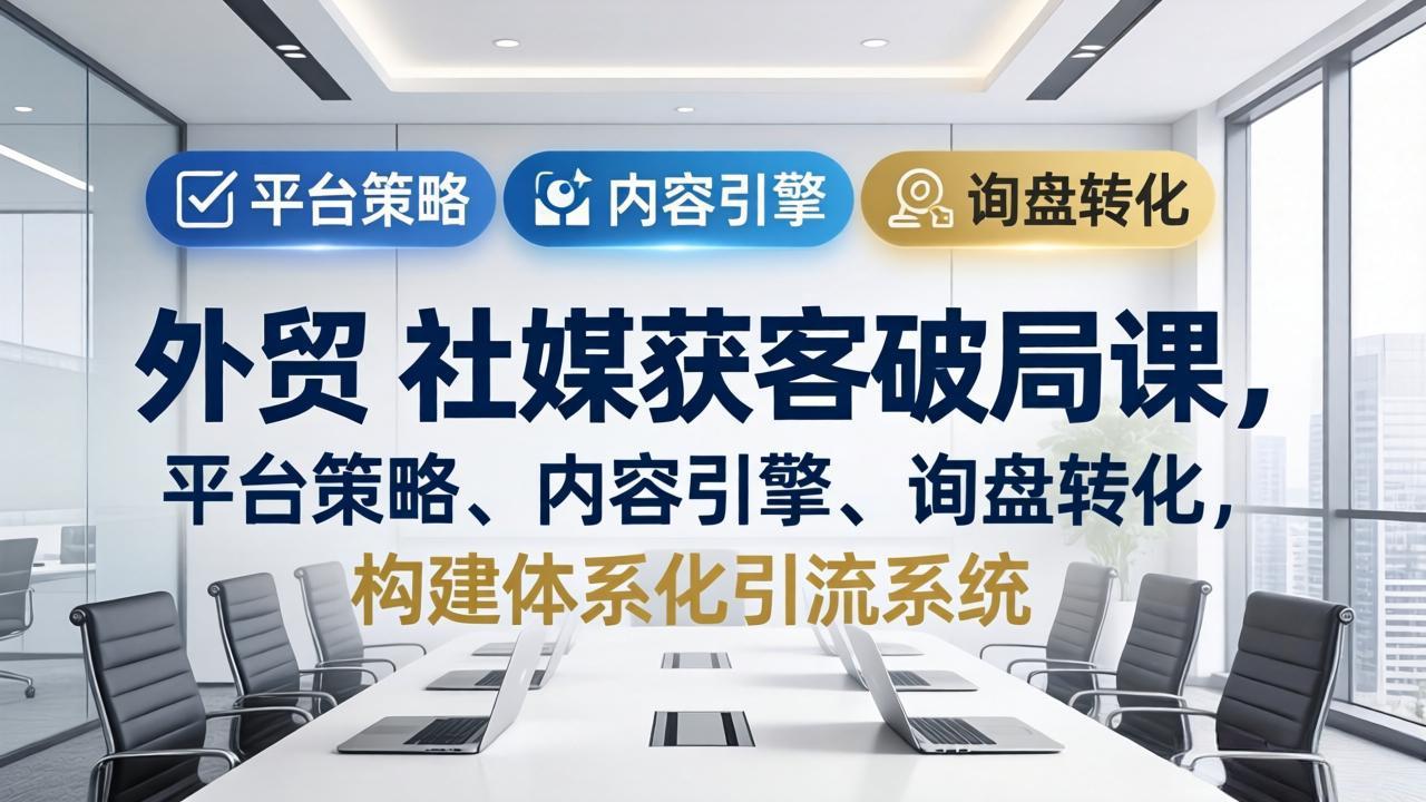 （17901期）外贸 社媒获客破局课，平台策略、内容引擎、询盘转化，构建体系化引流系统（更新26年3月）-吾爱创业网