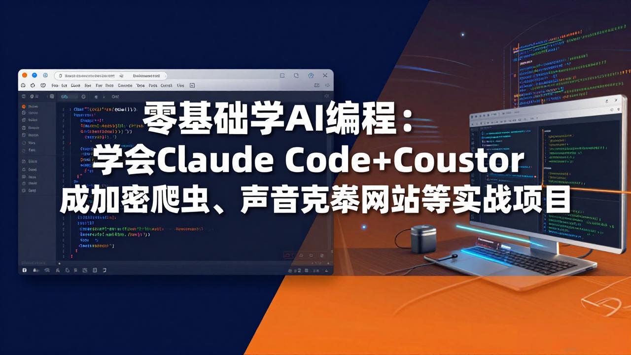 （17941期）零基础学AI编程：学会Claude Code+Cursor完成加密爬虫、声音克隆网站等实战项目-吾爱创业网