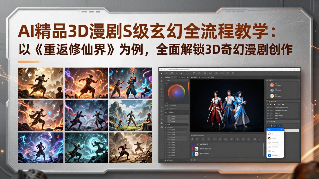(17882期)AI精品3D漫剧S级玄幻全流程教学:以《重返修仙界》为例,全面解锁3D奇幻漫剧创作-吾爱创业网