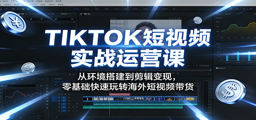TIKTOK短视频实战运营课:从环境搭建到剪辑变现,零基础快速玩转海外短视频带货-吾爱创业网