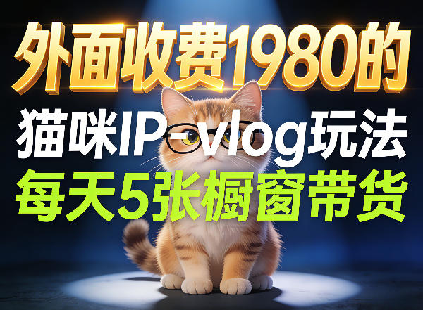 宠物赛道猫咪IP-vlog玩法，26条视频涨粉29W，每天5张橱窗带货拆解-吾爱创业网