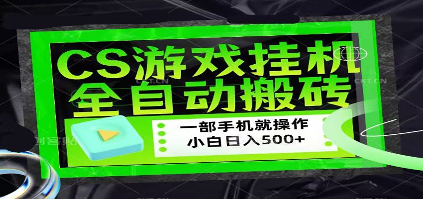 CSGO游戏挂机捡漏搬砖，超稳定的项目，带领1000+小白实现日入500+-吾爱创业网