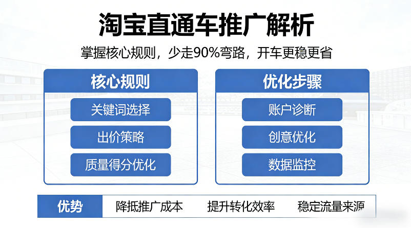 淘宝直通车推广解析，掌握核心规则，少走90%弯路，开车更稳更省-吾爱创业网