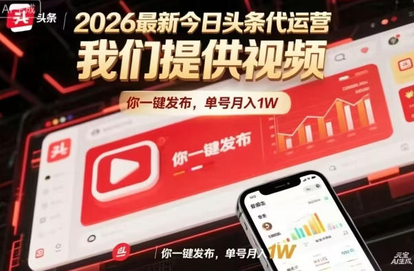 今日头条躺賺模式，你9我1，操作简单，一键发布，单机日入数百，长期合作【揭秘】-吾爱创业网