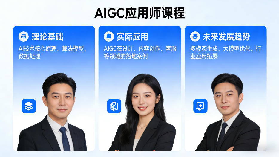 AIGC应用师课程，覆盖了AI技术的理论基础、实际应用、以及未来发展趋势-吾爱创业网
