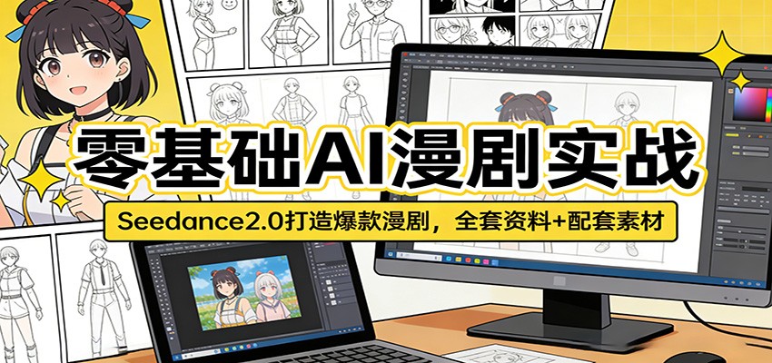 零基础AI漫剧实战：Seedance2.0打造爆款漫剧，全套资料+配套素材-吾爱创业网