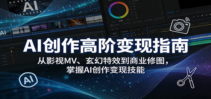 AI创作高阶变现指南：从影视MV、玄幻特效到商业修图，掌握AI创作变现技能-吾爱创业网