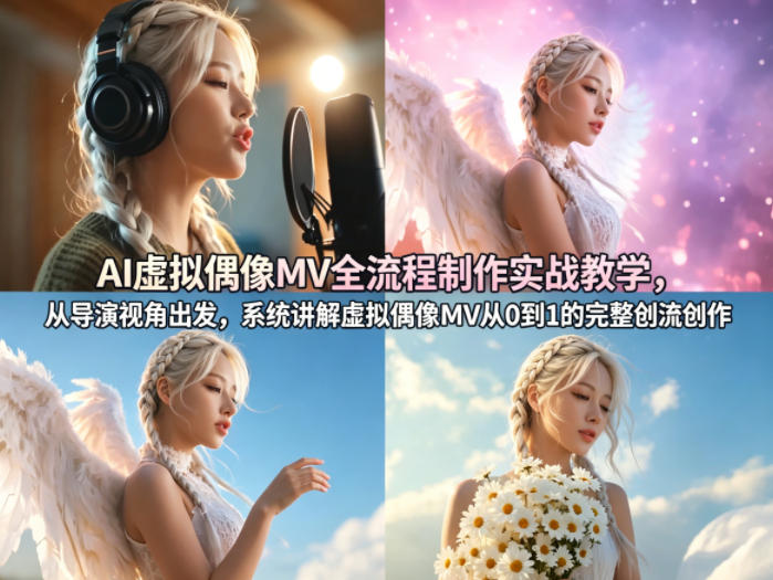AI虚拟偶像MV全流程制作实战教学，从导演视角出发，系统讲解虚拟偶像MV从0到1的完整创作流程-吾爱创业网