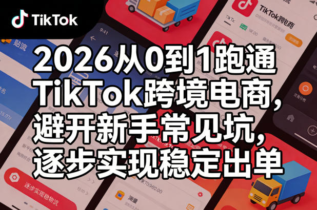 2026从0到1跑通TikTok跨境电商，避开新手常见坑，逐步实现稳定出单-吾爱创业网