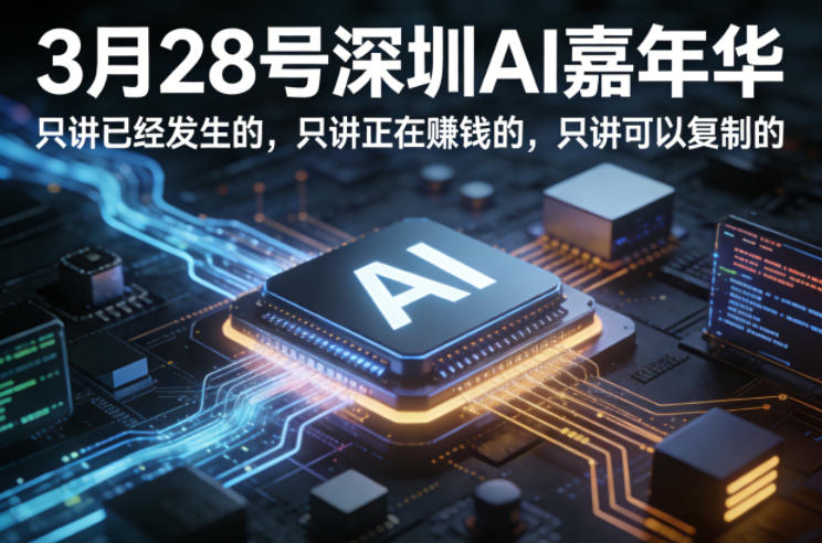3月28号深圳AI嘉年华，只讲已经发生的，只讲正在賺钱的，只讲可以复制的-吾爱创业网