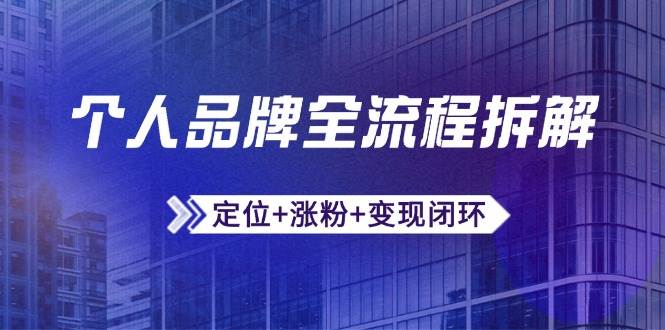 （14799期）个人品牌全流程拆解：定位+涨粉+变现闭环，微信生态运营与资源整合-吾爱创业网