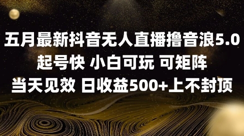 2025五月最新无人直播撸音浪单日产出5张+实操教程【揭秘】-吾爱创业网