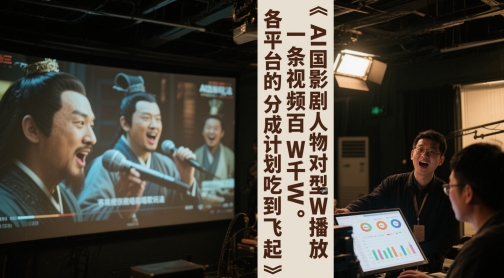 AI三国影视剧人物对口型唱歌玩法，一条视频百W千W播放，各平台的分成计划吃到飞起-吾爱创业网