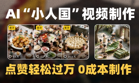 爆款1000W+播放微缩景观迷你小人国AI视频0成本制作全流程教学-吾爱创业网