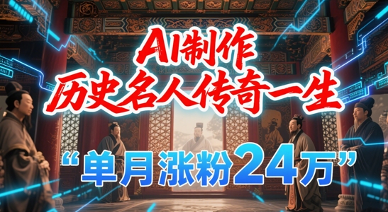 暴力起号！用AI制作历史名人传奇一生，单月涨粉24W，涨粉+变现赛道黑马来了-吾爱创业网