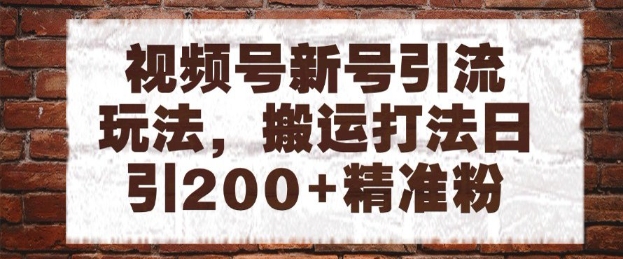 视频号新号引流玩法，搬运打法日引200+精准粉，可矩阵放大【揭秘】-吾爱创业网