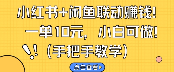 小红书+闲鱼联动挣钱，一单10元，小白可做-吾爱创业网