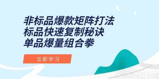 非标品爆款矩阵打法，标品快速复制秘诀，单品爆量组合拳-吾爱创业网