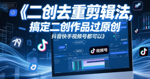 短视频二创去重剪辑法，搞定二创作品过原创，抖音快手视频号都可以-吾爱创业网