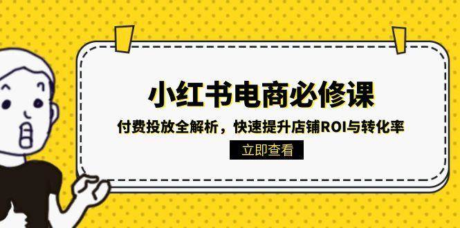 小红书电商必修课：付费投放全解析，快速提升店铺ROI与转化率-吾爱创业网