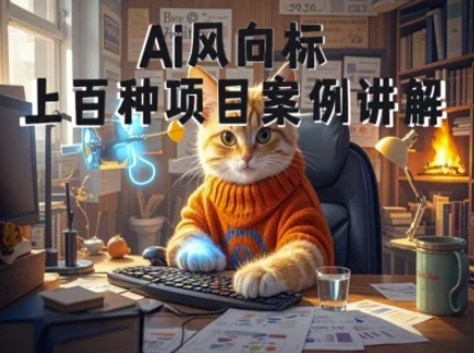 Ai风向标-附100种项目案例玩法-0基础小白到大神ai视频商业应用教学-吾爱创业网