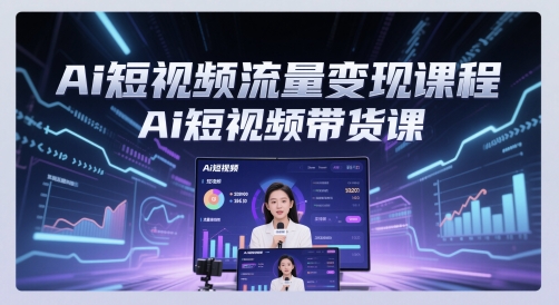 Ai短视频流量变现课程，Ai短视频带货课-吾爱创业网
