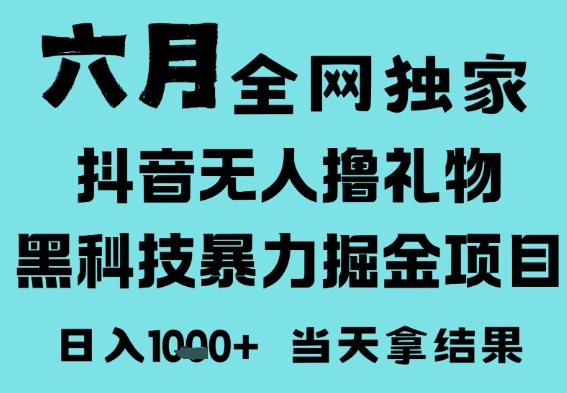 25年6月高爆抖音无人直播最新撸音浪掘金项目，门槛低小白可做，无脑日入1k，可矩阵放大【揭秘】-吾爱创业网