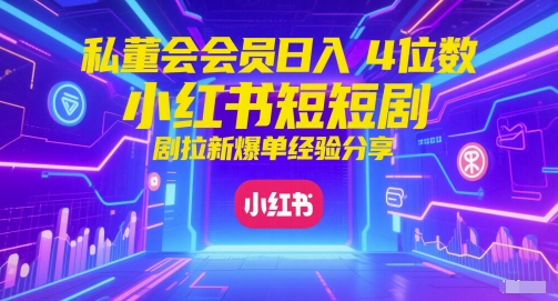 私董会会员日入4位数小红书红果短剧拉新爆单经验分享-吾爱创业网