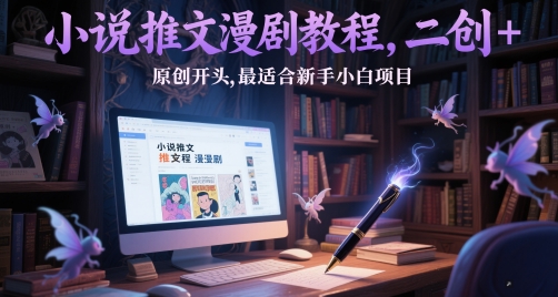小说推文漫剧教程，二创+原创开头，最适合新手小白项目-吾爱创业网