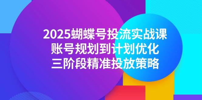 （14987期）2025蝴蝶号投流实战课，账号规划到计划优化，三阶段精准投放策略-吾爱创业网