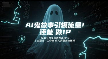 AI鬼故事引爆流量，还能做IP，视频号多渠道收益单日1k+，小白副业、工作室放大的最佳选择-吾爱创业网