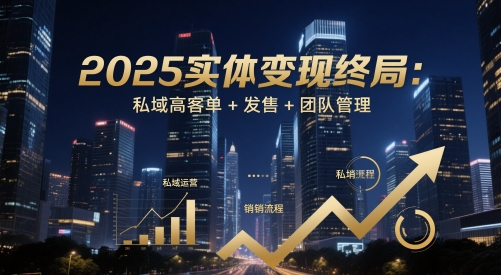 2025实体变现终局：私域高客单+发售+团队管理-吾爱创业网