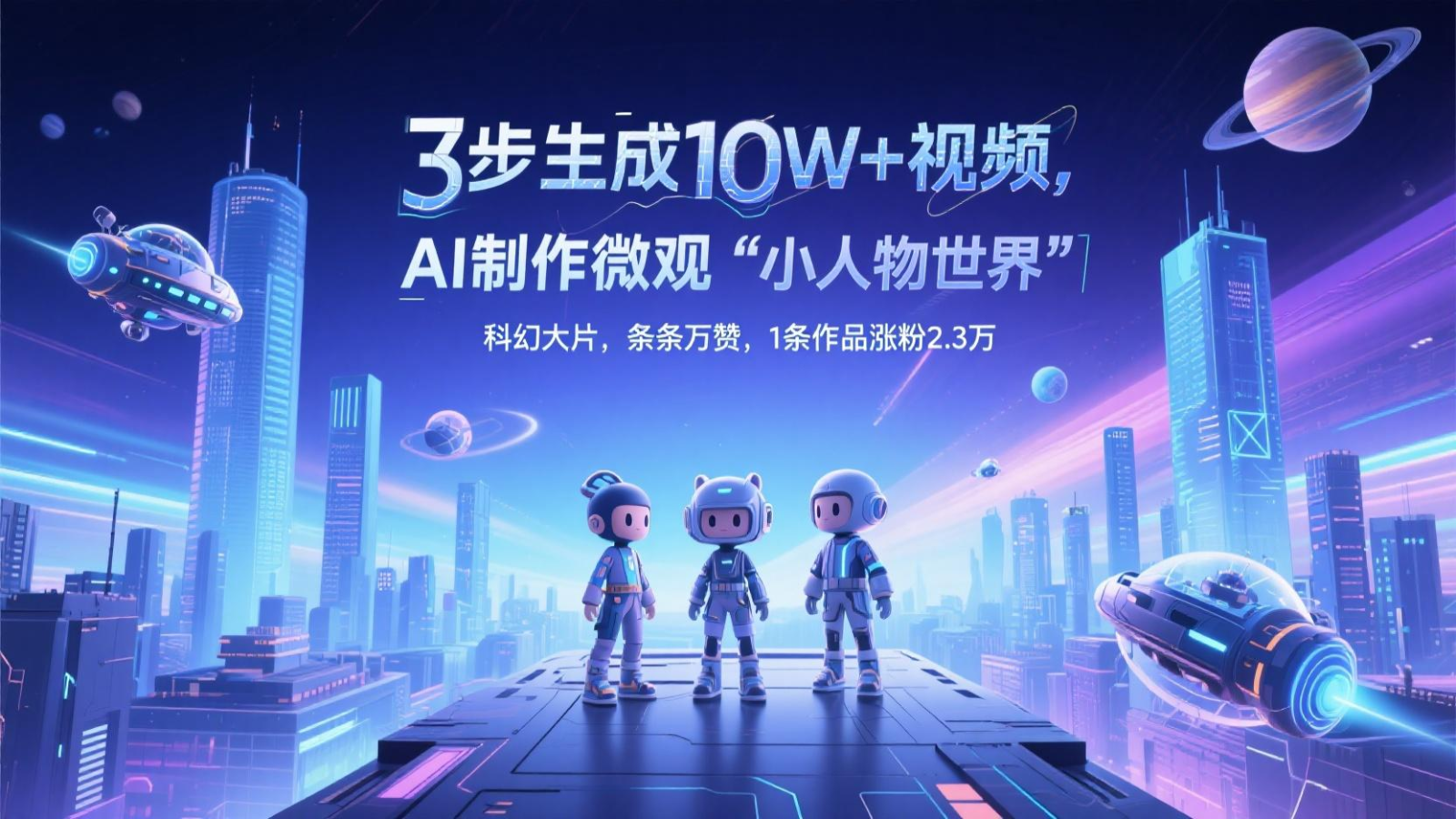 三步生成10W+视频，AI制作微观“小人物世界”科幻大片，条条万赞，1条作品涨粉2.3万-吾爱创业网