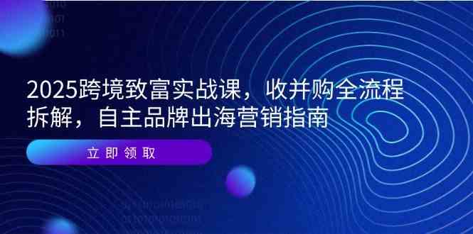 2025跨境致富实战课，收并购全流程拆解，自主品牌出海营销指南-吾爱创业网
